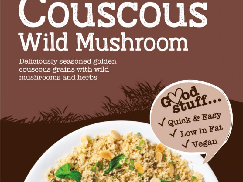 Deliciously seasoned golden couscous grains with rich, nutty Wild Mushrooms & fragrant Herbs.