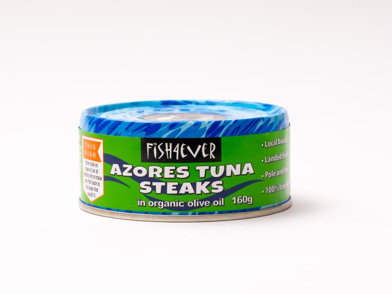 Skipjack tuna steaks in organic olive oil 